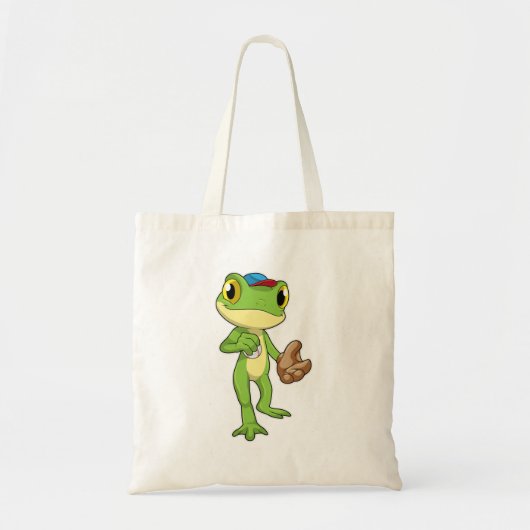 Frog at Baseball with Baseball gloy Tote Bag (Voorkant)