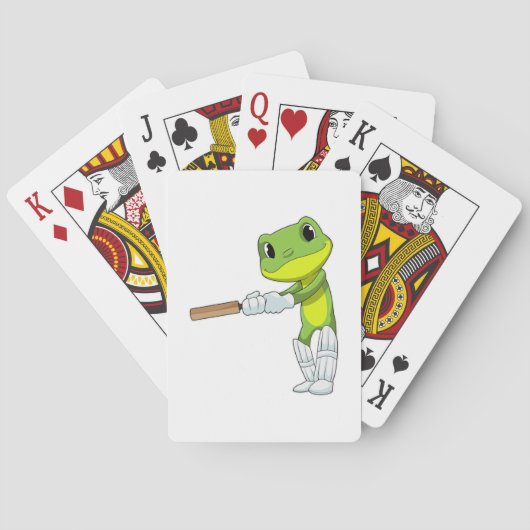 Frog at Cricket with Cricket Pokerkaarten (Achterkant)