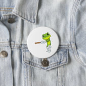 Frog at Cricket with Cricket Ronde Button 7,6 Cm (In situ)