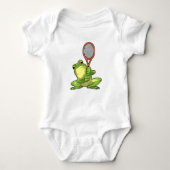 Frog at Tennis with Tennis racket Romper (Voorkant)