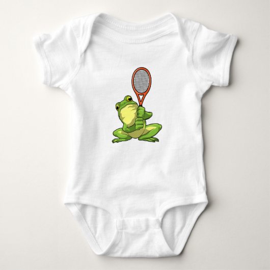 Frog at Tennis with Tennis racket Romper (Voorkant)