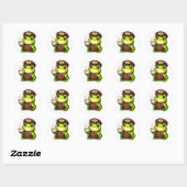 Frog Barista Ronde Sticker (Vel)