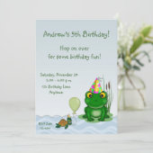 Frog Birthday Invitation Kaart (Staand voorkant)