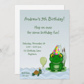 Frog Birthday Invitation Kaart (Voorkant / Achterkant)