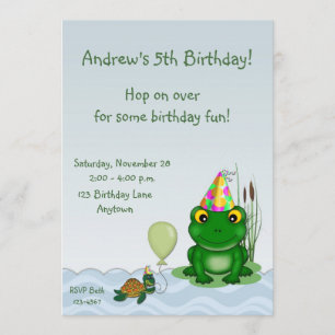 Frog Birthday Invitation Kaart