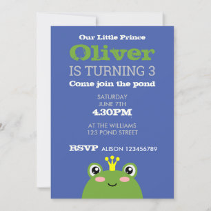 Frog Birthday Invitation Kaart