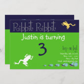 Frog Birthday Invitation Kaart (Voorkant / Achterkant)