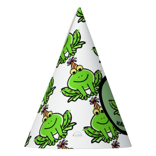FROG BIRTHDAY PARTY PET MET FROG DESIGN FEESTHOEDJES (Links)