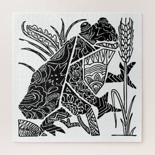 Frog boho floral abstract legpuzzel (Verticaal)