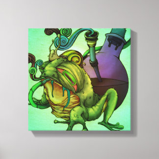 Frog & Bong (Green) Canvas Afdruk