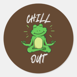 Frog Chill Out Funny Yoga & Meditation Gift Ronde Sticker