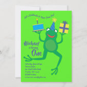Frog Colorful 1er Birthday Cute Invitations (Devant)