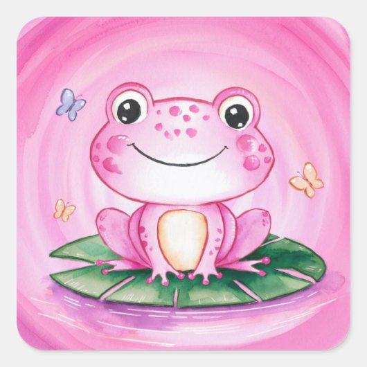 Frog Cut Vierkante Sticker (Voorkant)