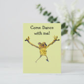 Frog Dansding Funny Animal Art Briefkaart (Staand voorkant)