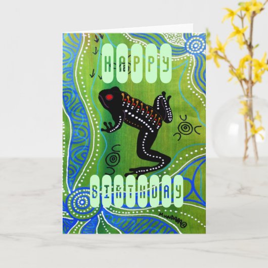 Frog Dreaming Birthday Kaart (Gele Bloem)