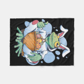 Frog Dressed As Easter Bunny With Eggs  Fleece Deken (Voorkant (Horizontaal))
