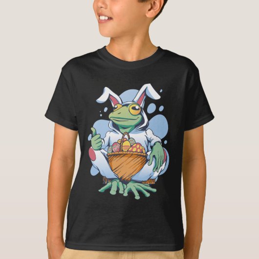 Frog Dressed As Easter Bunny With Eggs T-shirt (Voorkant)