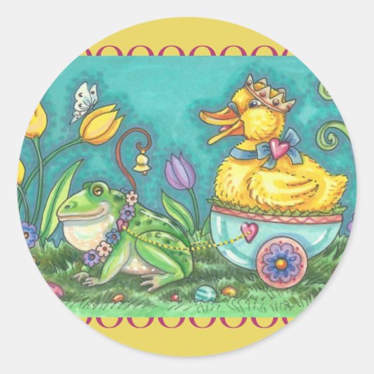 FROG & DUCK PRINCE, CUITE EASTER STICKERS Feuille (Devant)