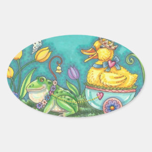 FROG & DUCK PRINCE PRINTEMPS EASTER OEUFS STICKERS