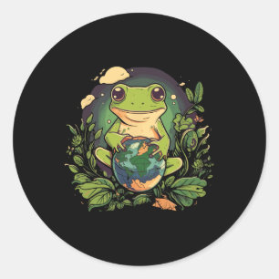 Frog Earth Day Ronde Sticker
