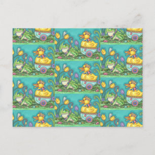 FROG ET ROYAL DUCKLING. CARTE POSTALE WHIMSICAL EA
