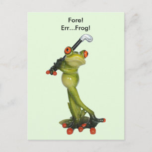 Frog Figurine Golfer Briefkaart