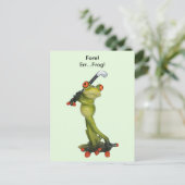 Frog Figurine Golfer Briefkaart (Staand voorkant)
