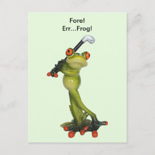 Frog Figurine Golfer Briefkaart
