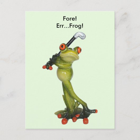 Frog Figurine Golfer Briefkaart (Voorkant)