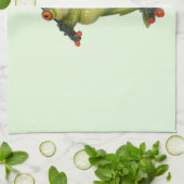 Frog Figurine Golfer sur cuisine & serviette de sp (Plié)