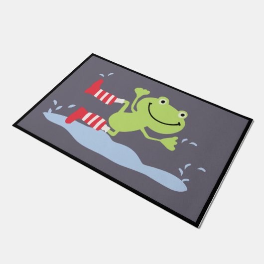 Frog Font Porch Mat, Dancing Frog Welcome Deurmat (Schuin)