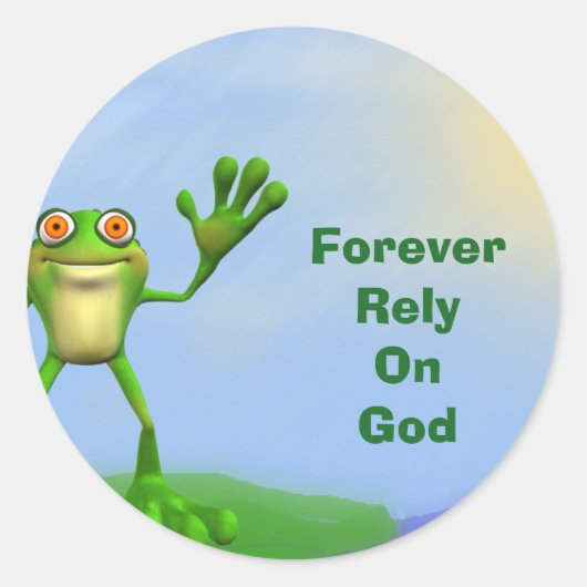 FROG-Forever vertrouwt op God Ronde Sticker (Voorkant)