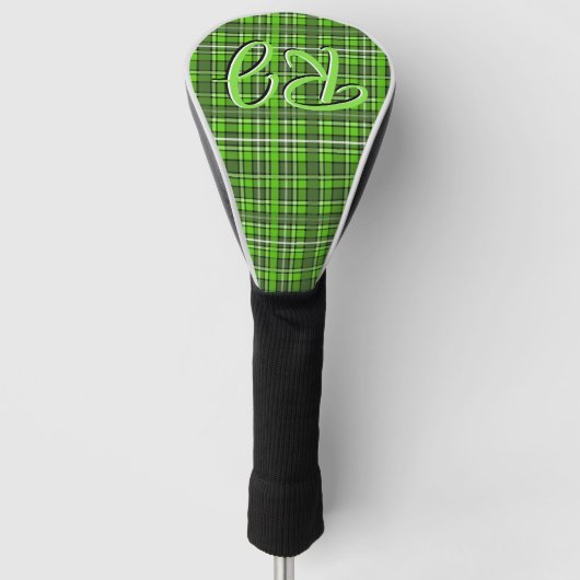 Frog Green Plaid - Veel tinten groen Golfheadcover (Voorkant)