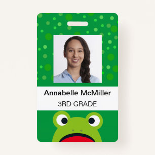 Frog Green Wild Teacher Badge