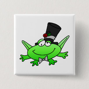 Frog Groom T-shirts en cadeautjes Vierkante Button 5,1 Cm