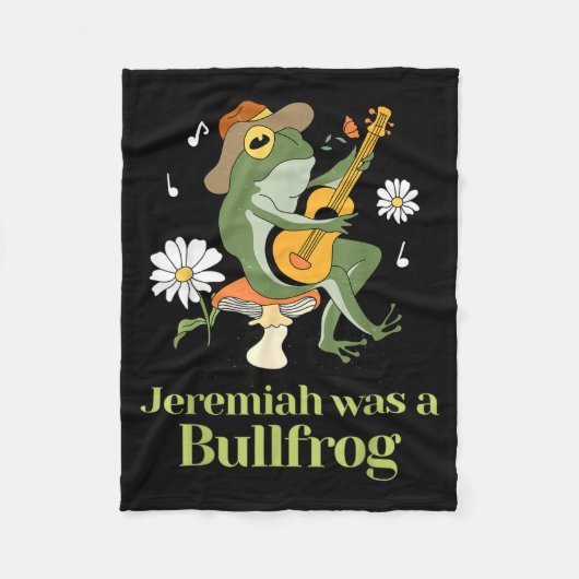 Frog Guitar-jeremiah Was Bullfrog Funny Saying  Fleece Deken (Voorkant)