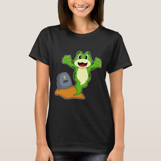 Frog Halloween Grave T-shirt (Voorkant)