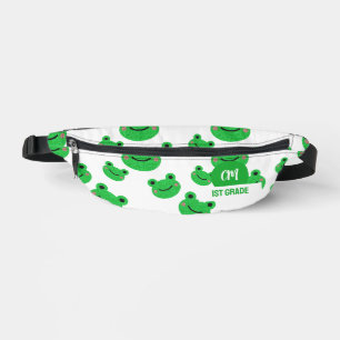 Frog Happy Face Motif Green Monogram School