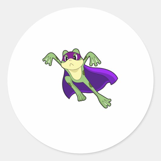 Frog Hero Ronde Sticker (Voorkant)