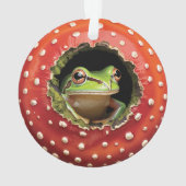 Frog in Toadstool – Cute Woodland Mushroom Art (dos)