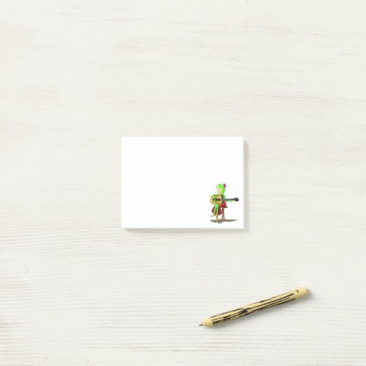 Frog Jouer Guitare Funny Post-it® Notes (Sur un bureau)