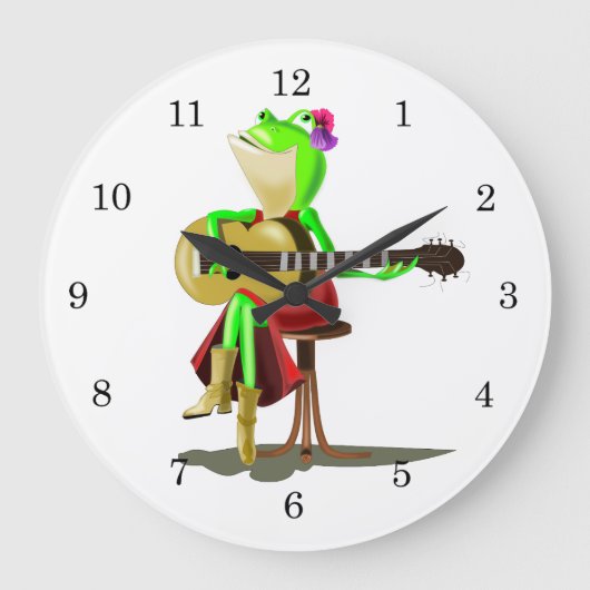 Frog Jouer Guitare Horloge Drôle (Recto)