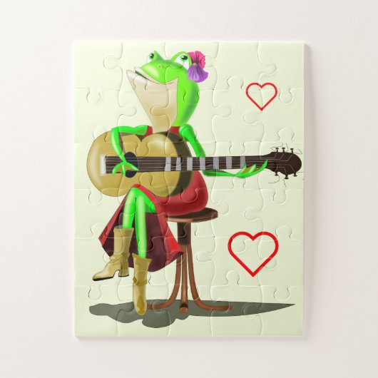 Frog Jouer Guitare Puzzle (Vertical)