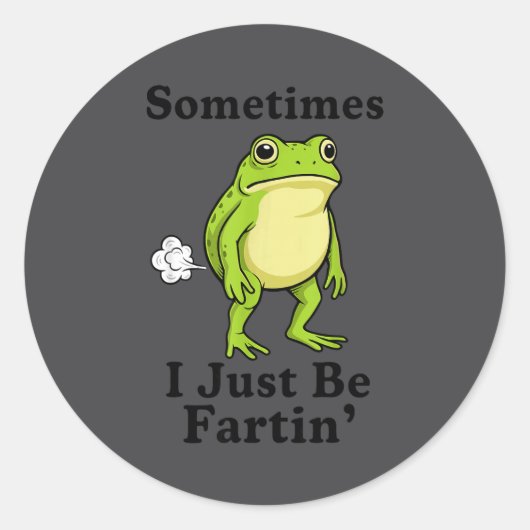 Frog Just I Fartin Sometimes Crew Ronde Sticker (Voorkant)