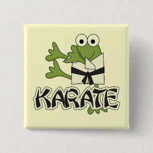 Frog Karate Tshirts en Gifts Vierkante Button 5,1 Cm