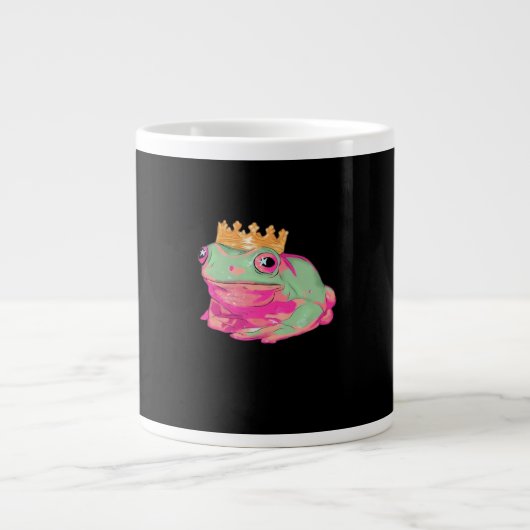 Frog King Funky Meme Classic Style Extra Grote Beker (Voorkant)