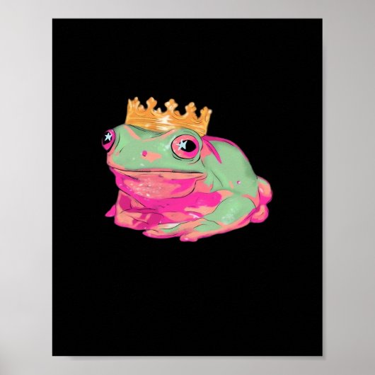Frog King Funky Meme Classic Style Poster (Voorkant)
