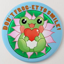 Frog Love – Cute Motivational Art Ronde Button 6,0 Cm