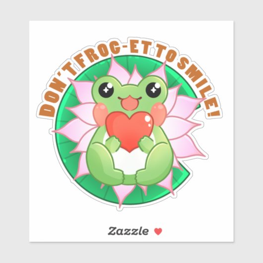 Frog Love – Cute Motivational Art Sticker (Vel)