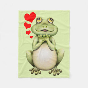 Frog Love Drawing Fleece Deken